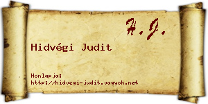 Hidvégi Judit névjegykártya