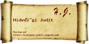 Hidvégi Judit névjegykártya